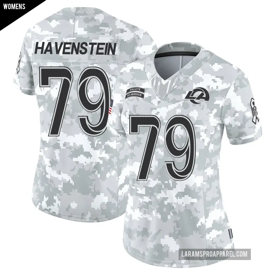 Women's Los Angeles Rams ＃79 Rob Havenstein Arctic Camo Limited 2024 Salute to Service Jersey