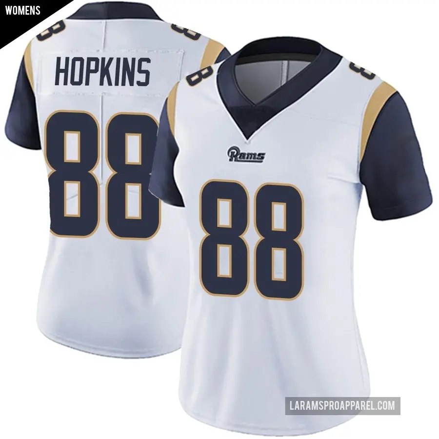 Women's Los Angeles Rams ＃88 Brycen Hopkins White Limited Vapor Untouchable Jersey