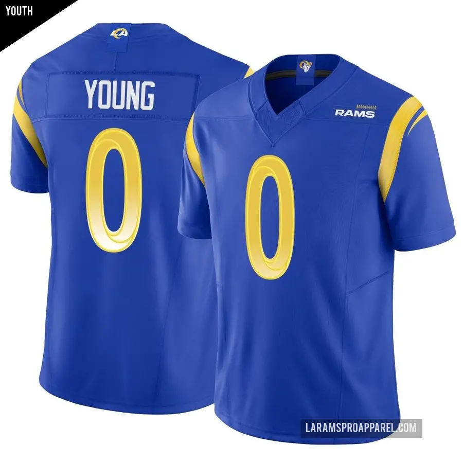 Youth Los Angeles Rams ＃0 Byron Young Royal Limited Vapor F.U.S.E. Jersey