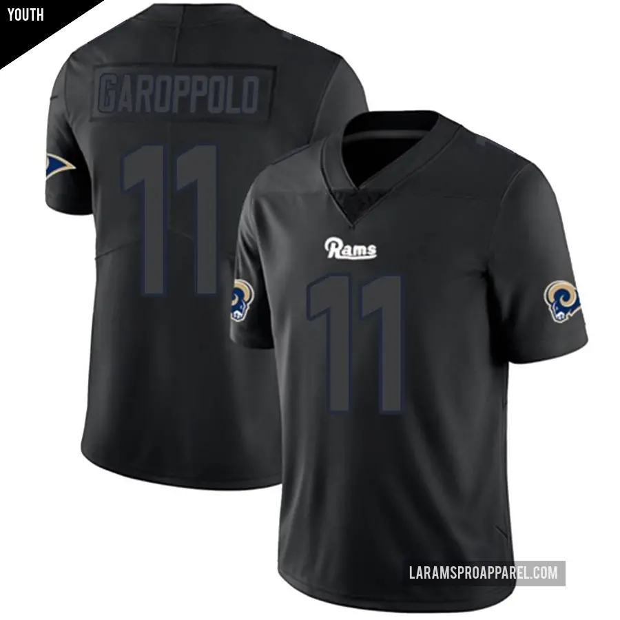 Youth Los Angeles Rams ＃11 Jimmy Garoppolo Black Impact Limited Jersey