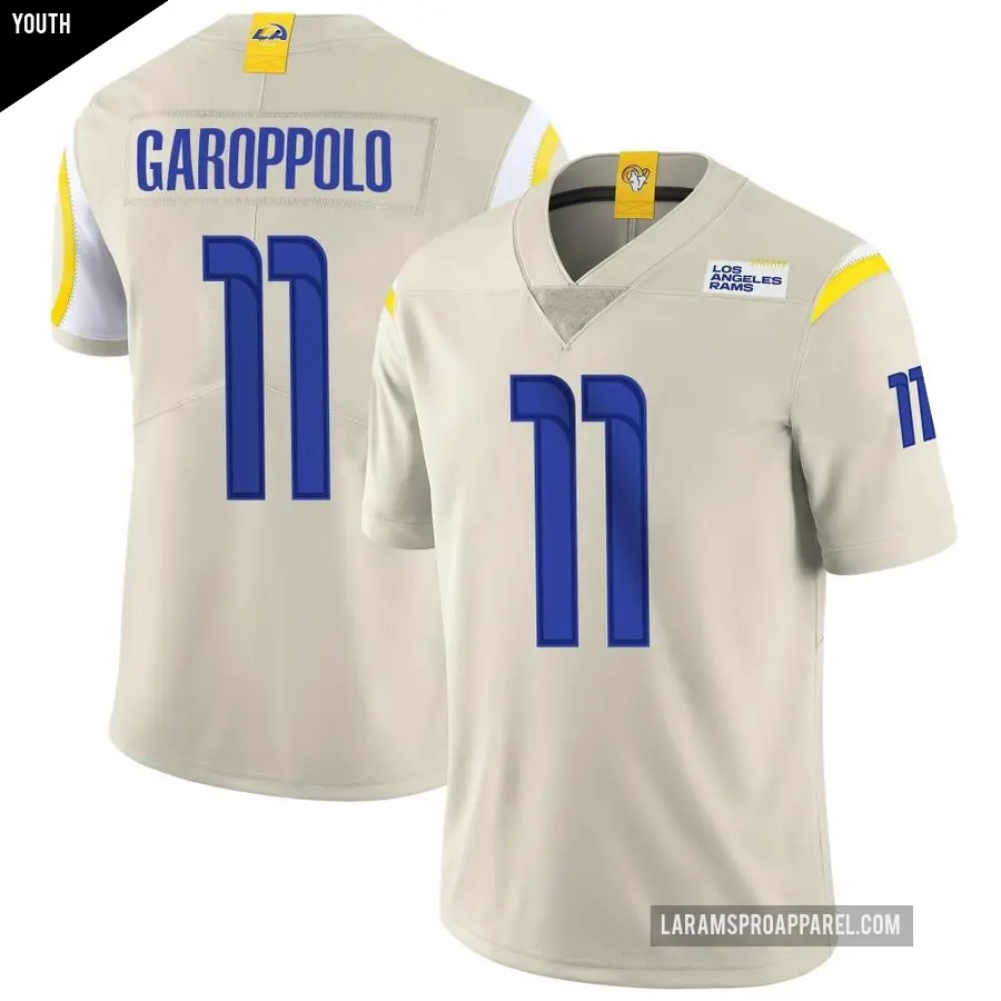 Youth Los Angeles Rams ＃11 Jimmy Garoppolo Limited Bone Vapor Jersey