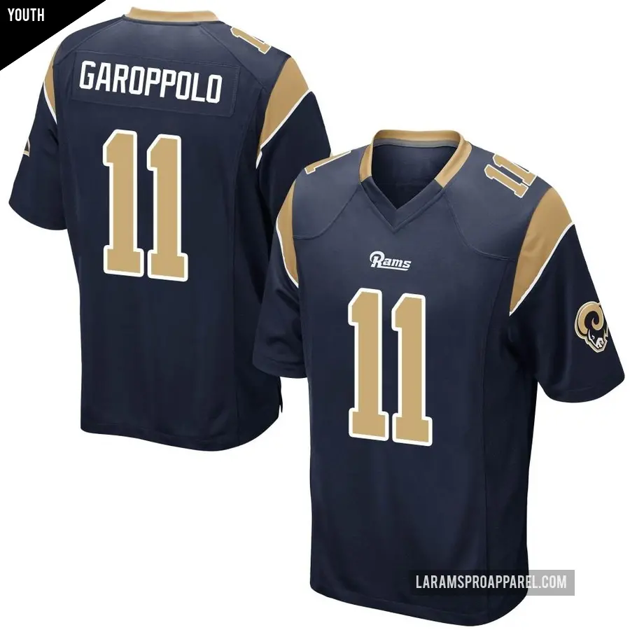 Youth Los Angeles Rams ＃11 Jimmy Garoppolo Navy Game Team Color Jersey