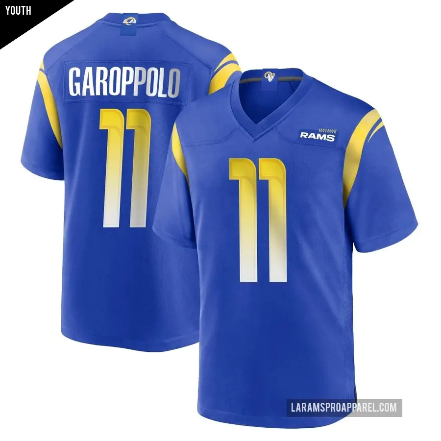 Youth Los Angeles Rams ＃11 Jimmy Garoppolo Royal Game Alternate Jersey