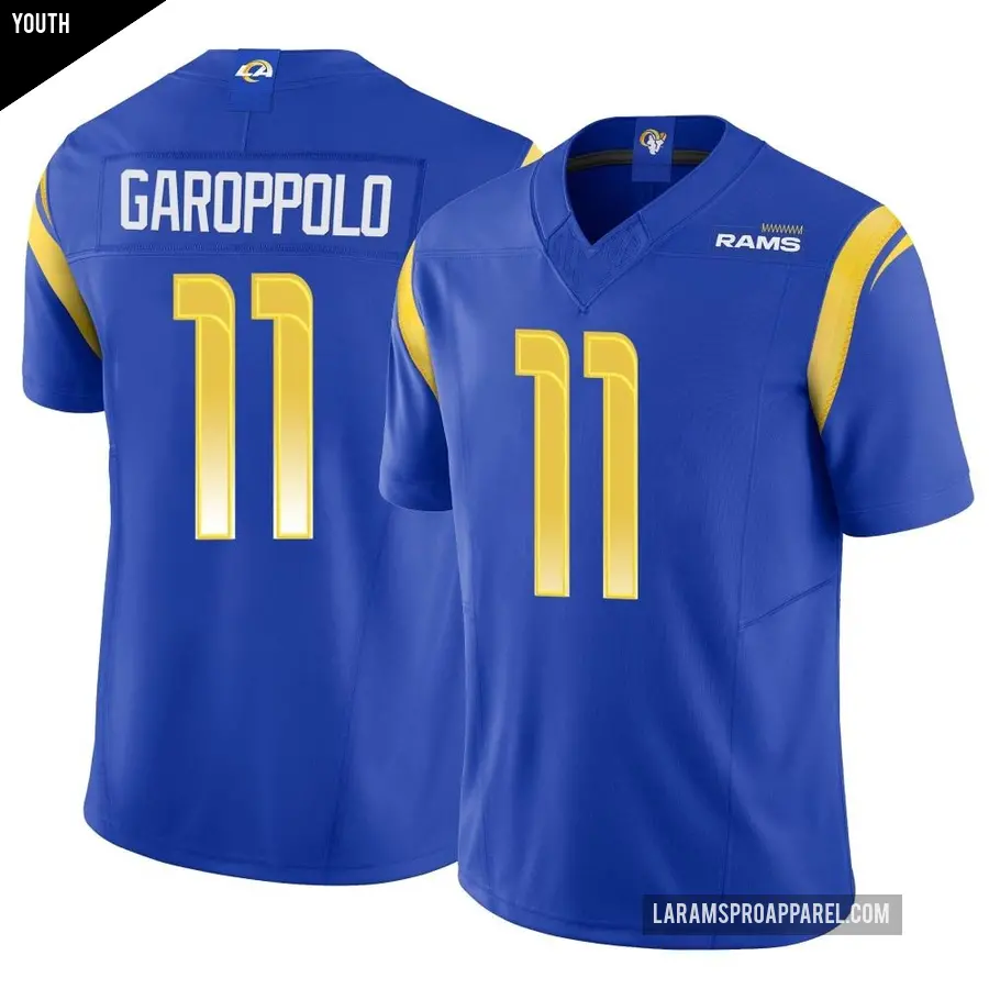 Youth Los Angeles Rams ＃11 Jimmy Garoppolo Royal Limited Vapor F.U.S.E. Jersey