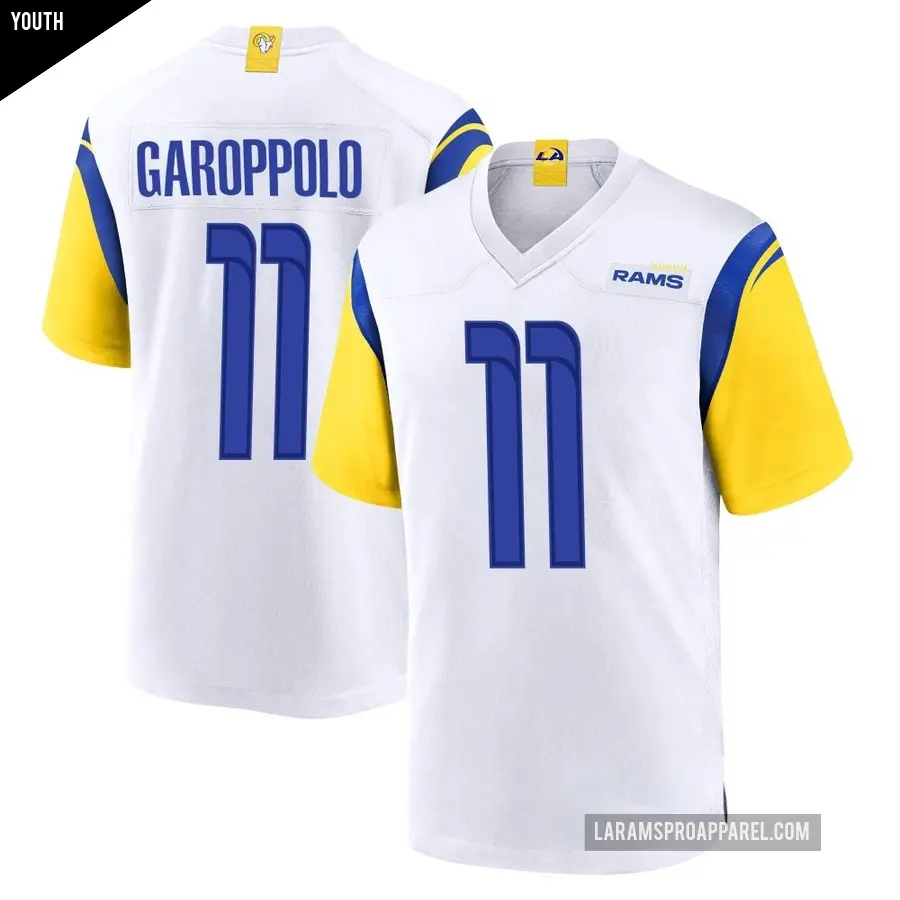 Youth Los Angeles Rams ＃11 Jimmy Garoppolo White Game Jersey