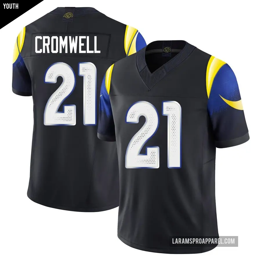 Youth Los Angeles Rams ＃21 Nolan Cromwell Blue Limited Midnight 2025 Rivalries Collection Jersey
