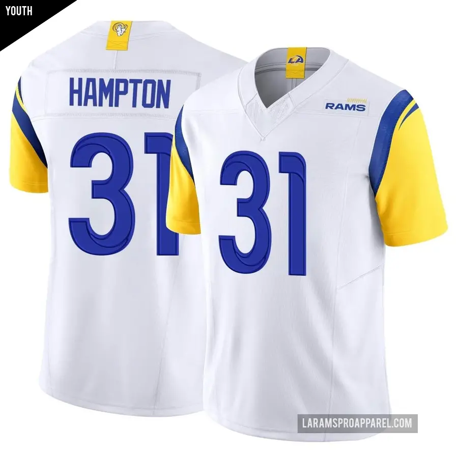 Youth Los Angeles Rams ＃31 Nick Hampton White Limited Vapor F.U.S.E. Jersey