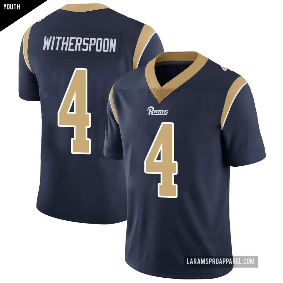 Youth Los Angeles Rams &#65283;4 Ahkello Witherspoon Navy Limited Team Color Vapor Untouchable Jersey