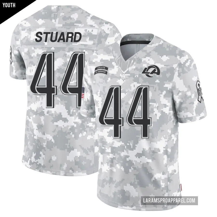 Youth Los Angeles Rams ＃44 Grant Stuard Arctic Camo Limited 2024 Salute to Service Jersey