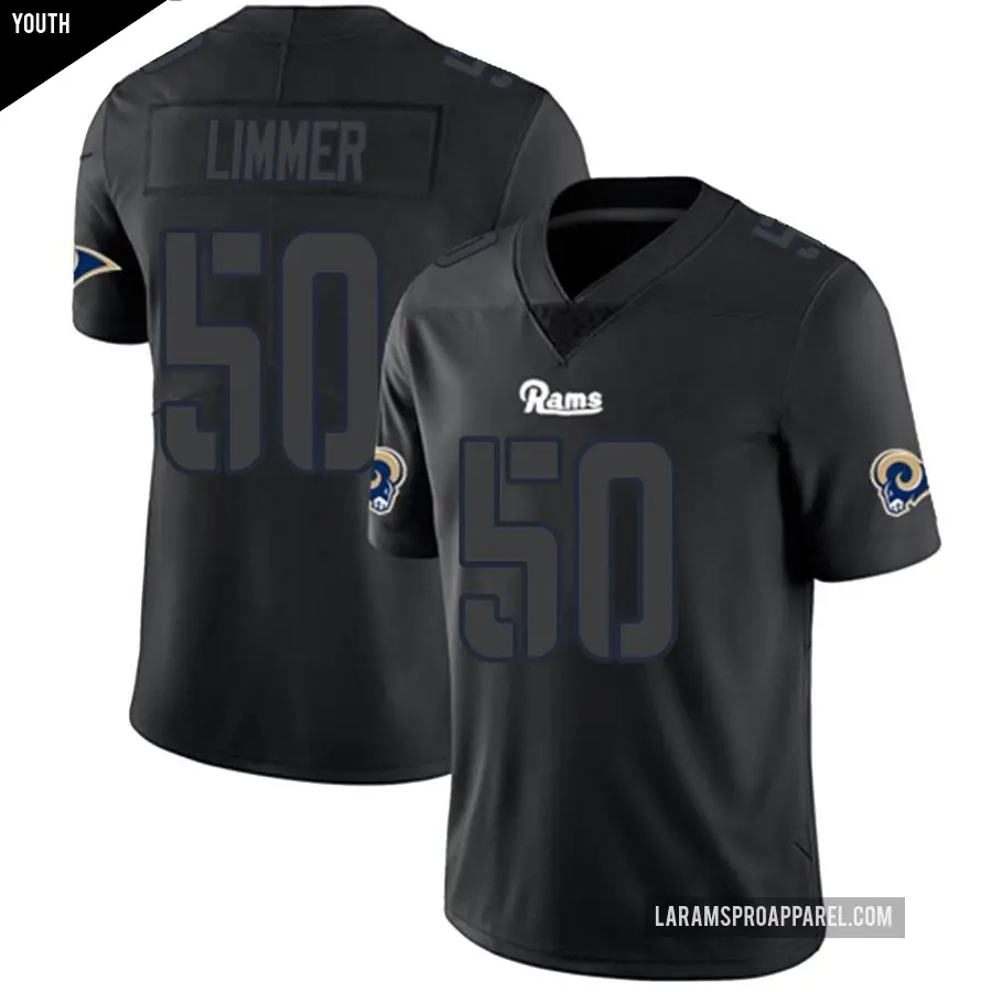 Youth Los Angeles Rams ＃50 Beaux Limmer Black Impact Limited Jersey