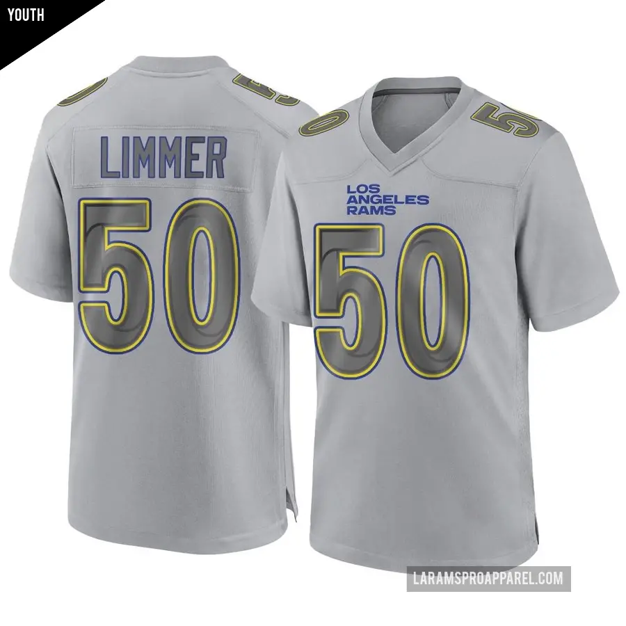 Youth Los Angeles Rams ＃50 Beaux Limmer Gray Game Atmosphere Fashion Jersey