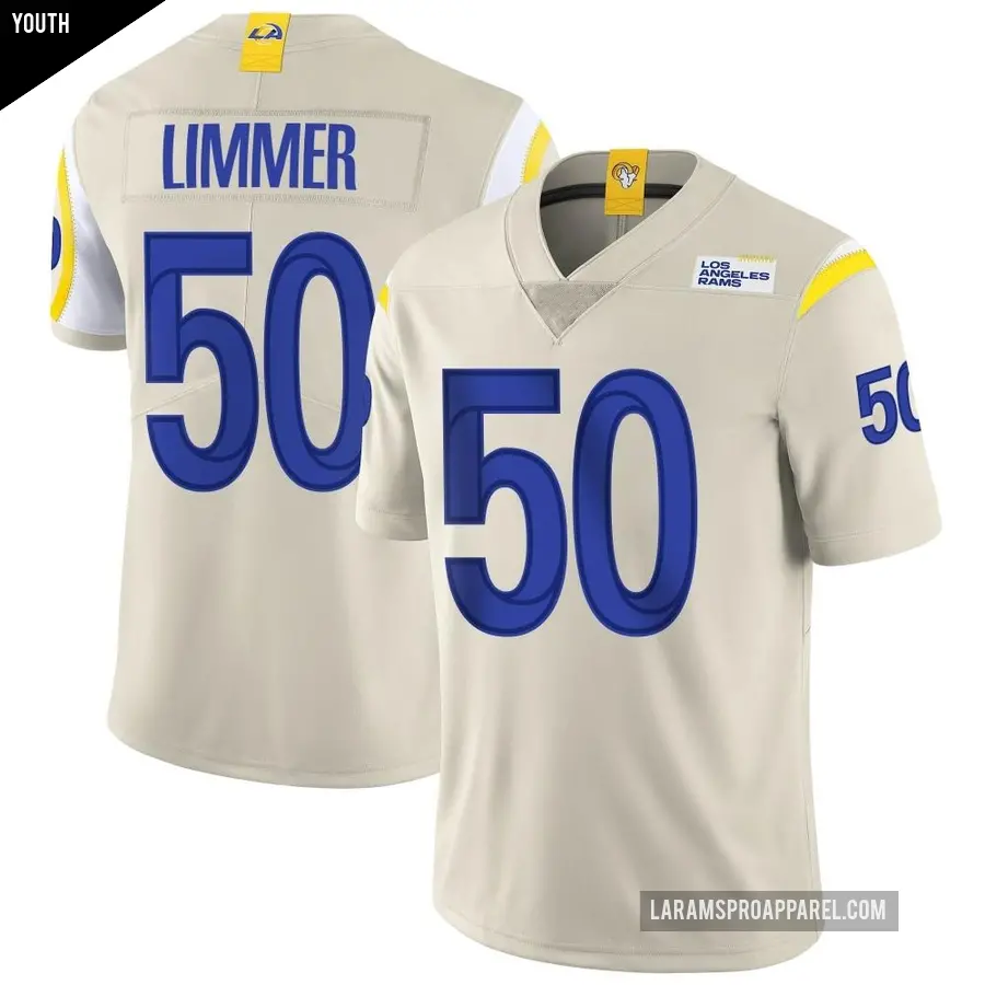 Youth Los Angeles Rams ＃50 Beaux Limmer Limited Bone Vapor Jersey