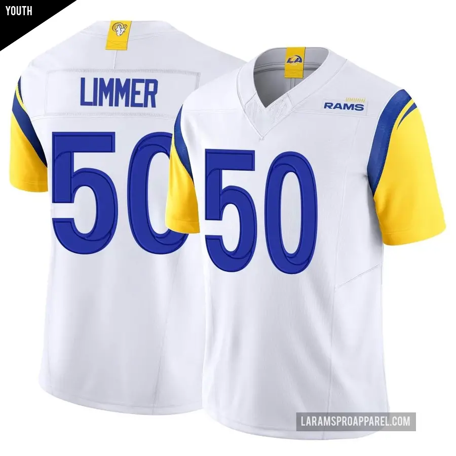 Youth Los Angeles Rams ＃50 Beaux Limmer White Limited Vapor F.U.S.E. Jersey