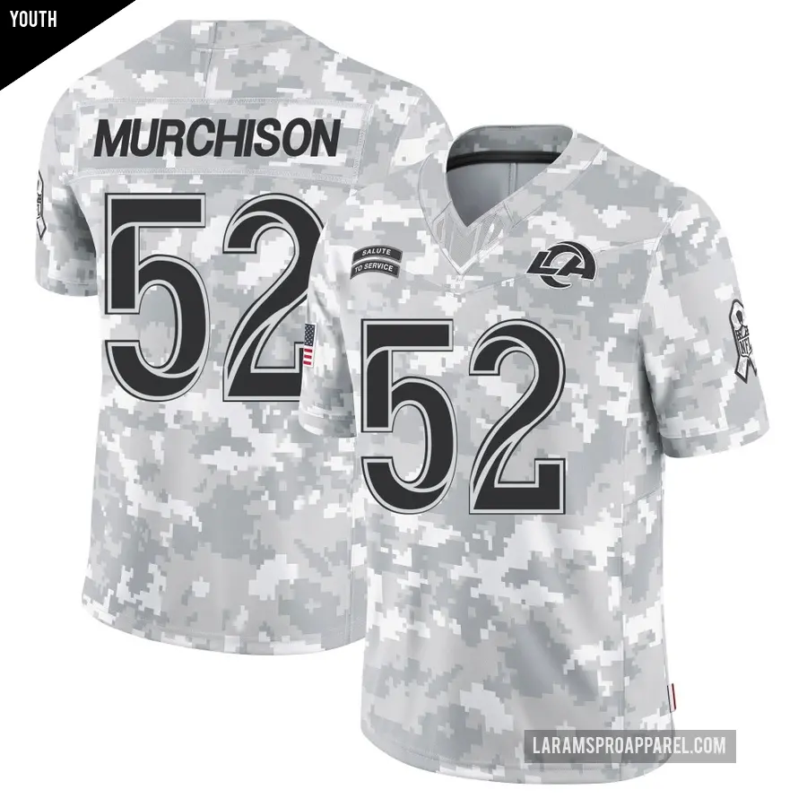 Youth Los Angeles Rams ＃52 Larrell Murchison Arctic Camo Limited 2024 Salute to Service Jersey