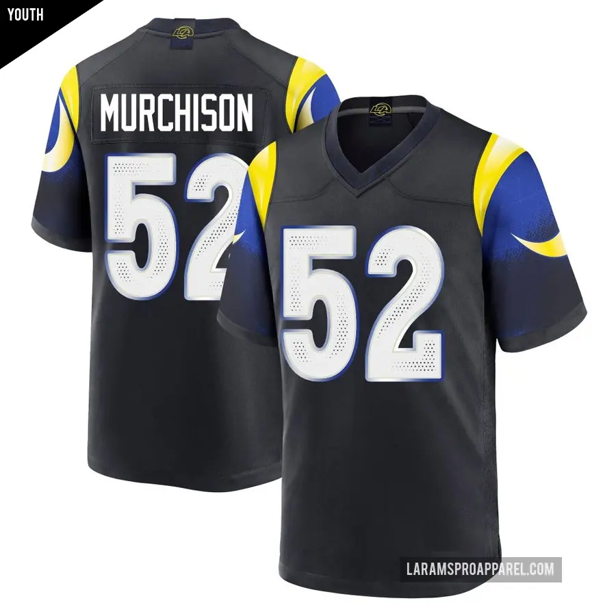 Youth Los Angeles Rams ＃52 Larrell Murchison Blue Game Midnight 2025 Rivalries Collection Jersey