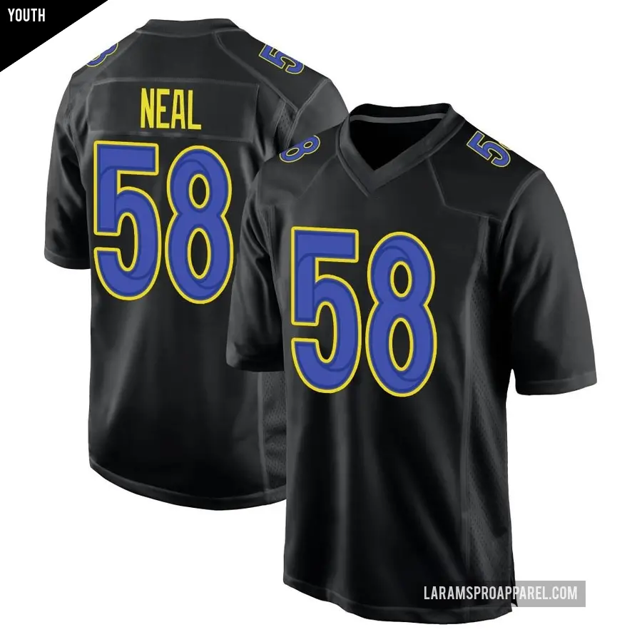 Youth Los Angeles Rams &#65283;58 Elias Neal Black Game Fashion Jersey