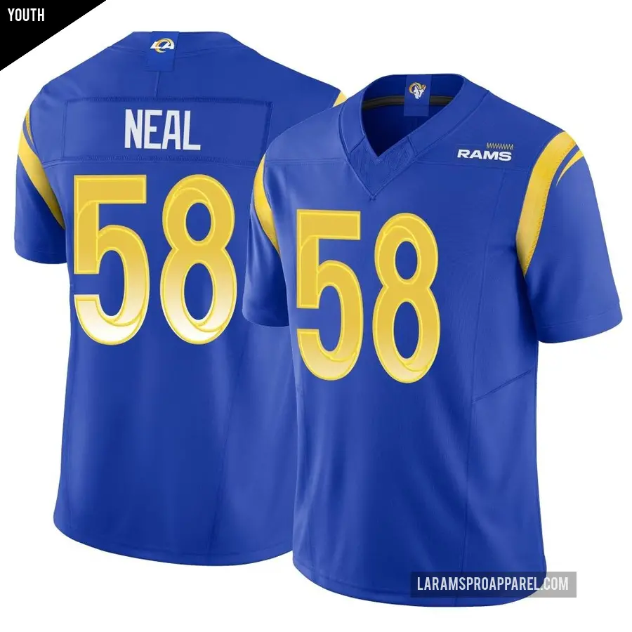 Youth Los Angeles Rams ＃58 Elias Neal Royal Limited Vapor F.U.S.E. Jersey