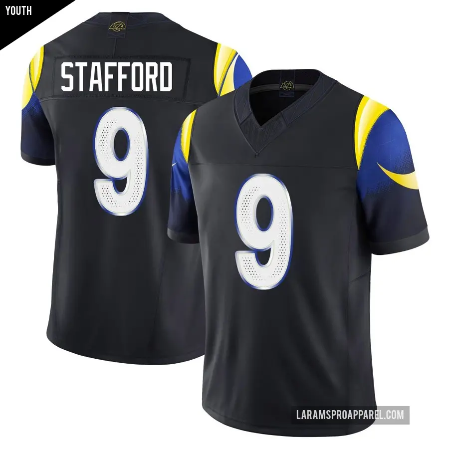 Youth Los Angeles Rams ＃9 Matthew Stafford Blue Limited Midnight 2025 Rivalries Collection Jersey