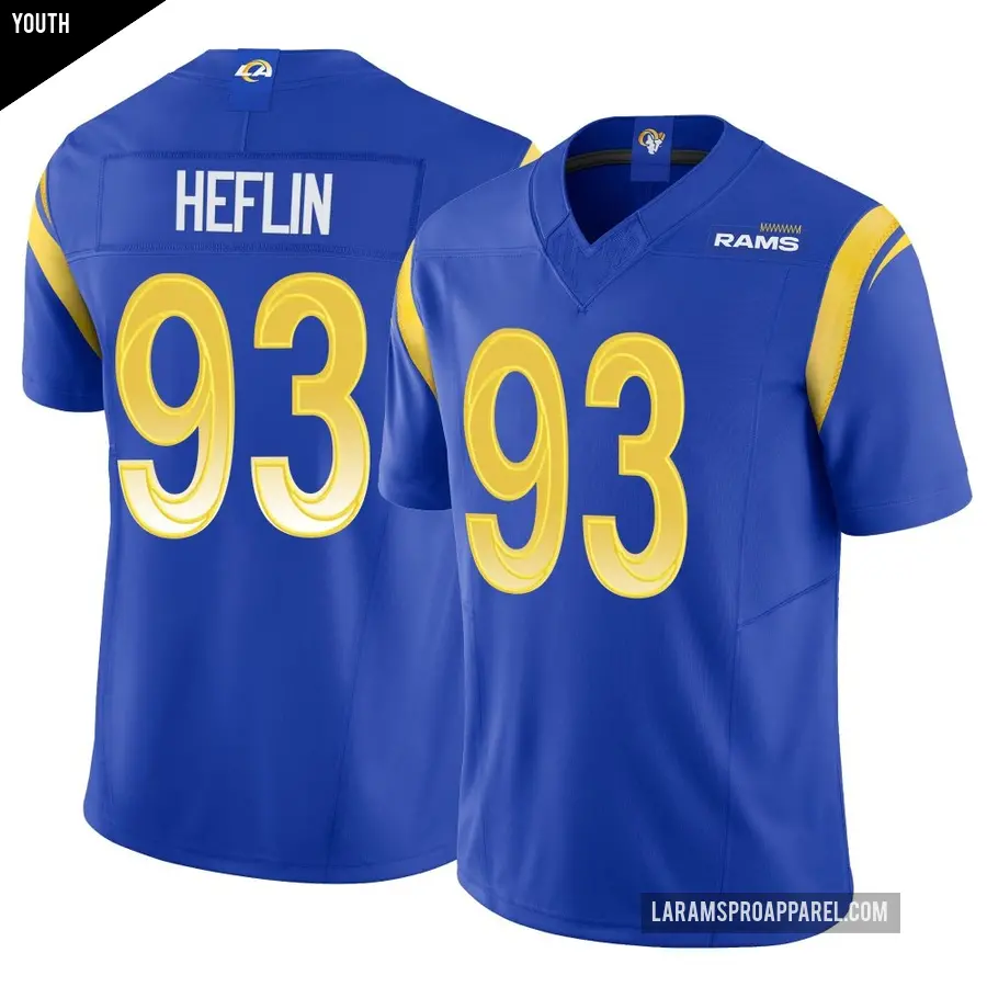 Youth Los Angeles Rams ＃93 Jack Heflin Royal Limited Vapor F.U.S.E. Jersey