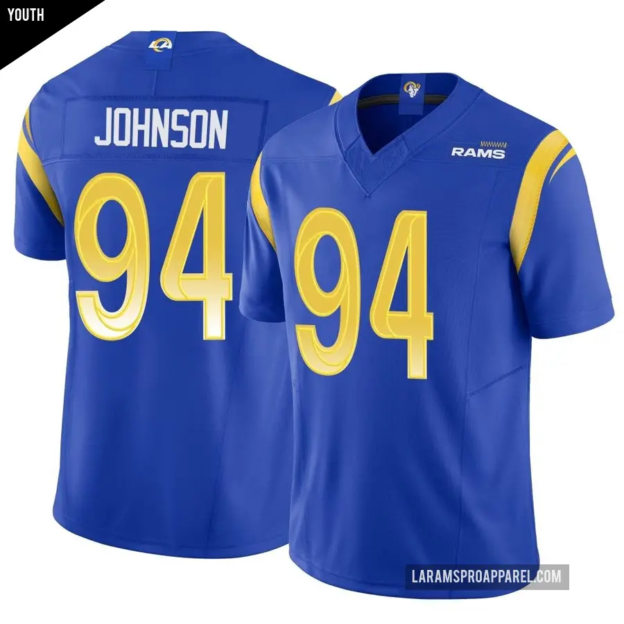 Youth Los Angeles Rams ＃94 Desjuan Johnson Royal Limited Vapor F.U.S.E. Jersey