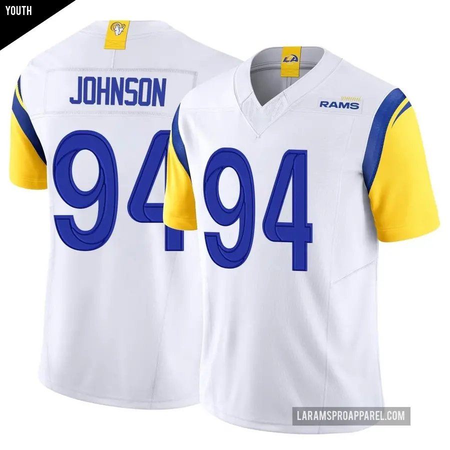 Youth Los Angeles Rams ＃94 Desjuan Johnson White Limited Vapor F.U.S.E. Jersey