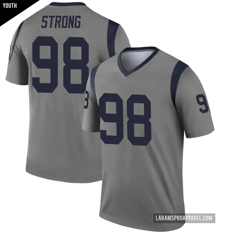 Youth Los Angeles Rams &#65283;98 Kevin Strong Gray Legend Inverted Jersey