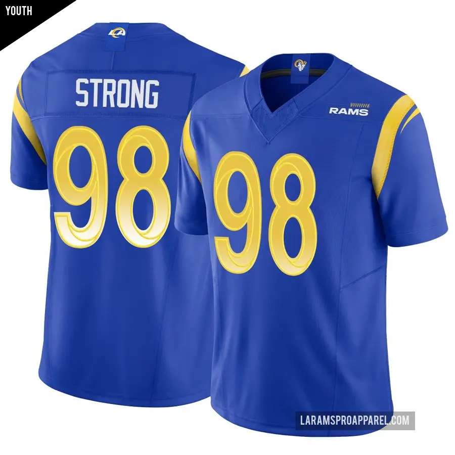 Youth Los Angeles Rams ＃98 Kevin Strong Royal Limited Vapor F.U.S.E. Jersey